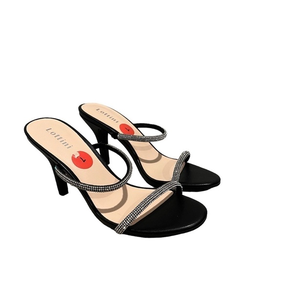 Steven Madden Look Alikes- black rhinestone Steleto Slip on sandal heal Size 7- - Picture 6 of 6